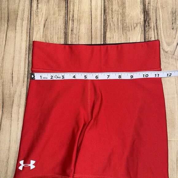 Under Armour Compression Shorts Women’s Size XS Mid Rise 4 Inch Shorty, Red - Picture 7 of 8